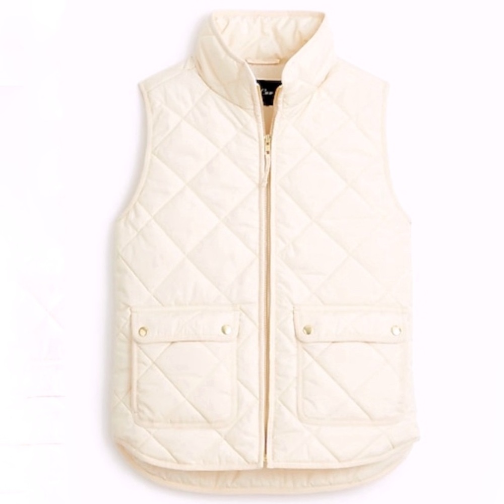 White/Cream J. Crew down puffer vest